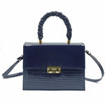 Leather Crossbody Bag Navy Blue