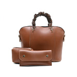 Lunex 3 Piece Alora Tote Bag Brown